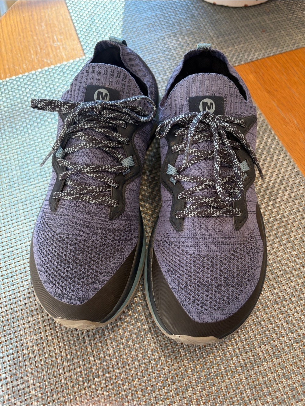 Woman’s Knit Lace-Up Sneakers - Purple